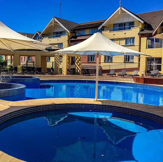 Pool area outside at the Fairmont Resort.