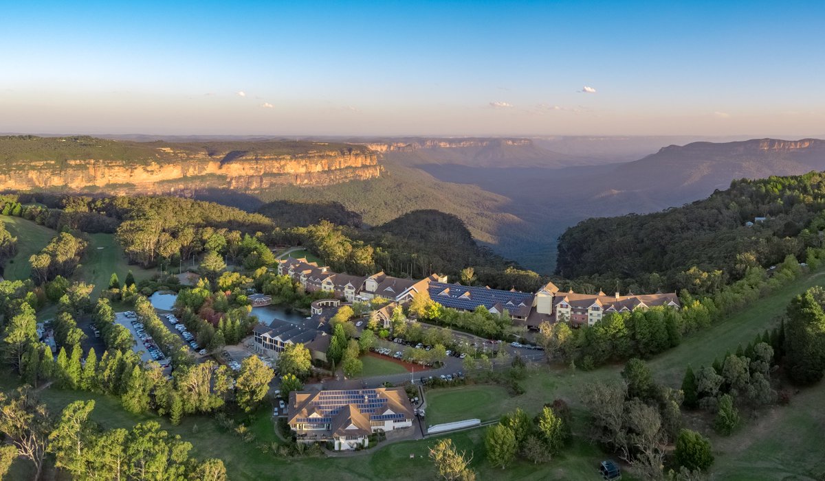 Photo of the Fairmont Resort from above overlooking the valley.